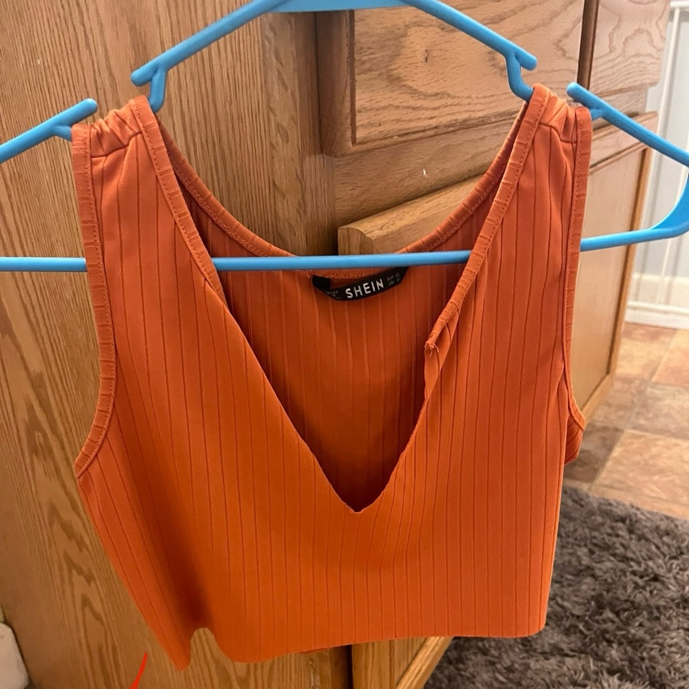 cute orange crop top